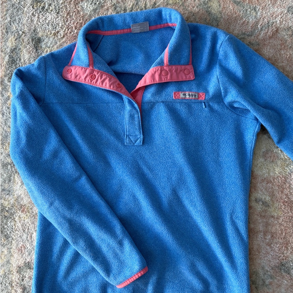 Columbia Blue and Pink Fleece Pullover